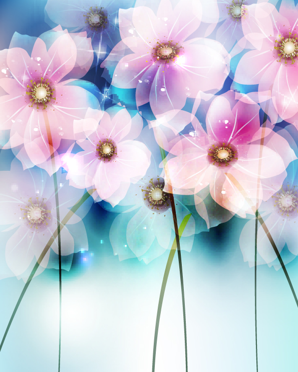 free vector Dream flowers vector background